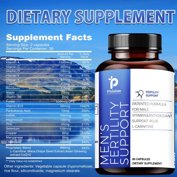 Male Fertility - Support Male Reproductive Health, Maintain Physical Condition, Enhance Strength and Endurance - 60 Capsules - Image 2