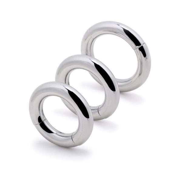 Male Stainless Steel Magnetic Penis Pendant Ball Stretcher Cockring Bondage Squeeze Scrotum Testicles Adults Sex Toy 3 Size A368
