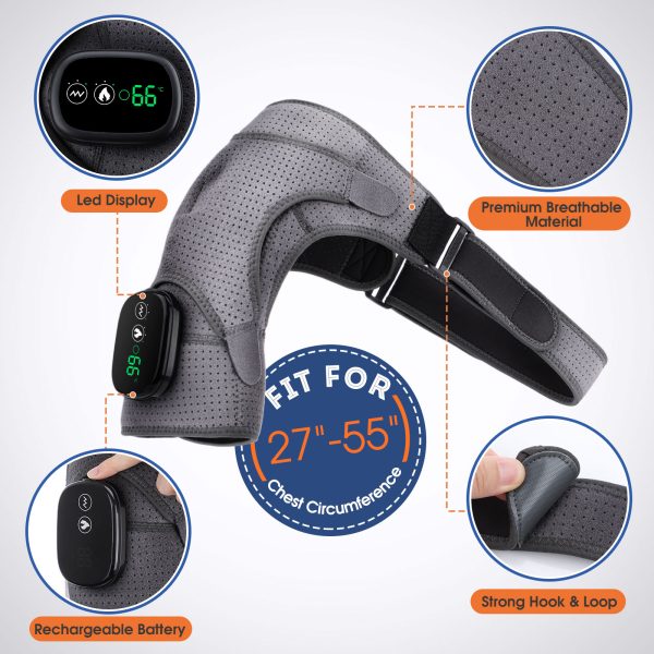 Electric Shoulder Massager Heating Pad Vibration Massage Support Belt Shoulder Thermal  Brace - Image 4