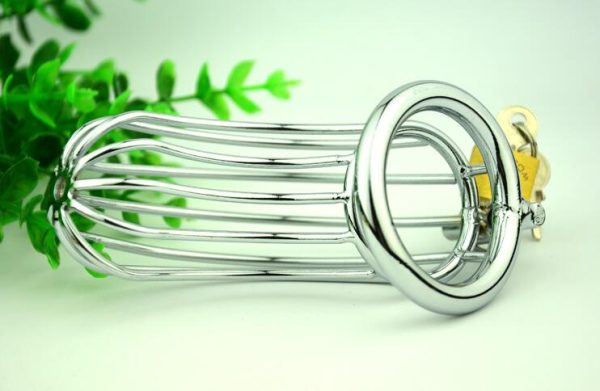 Latest Large Size Stainless Steel Wire Male Chastity Belt Device Cock Penis Cage Ring Adult Bdsm Sex Toy Product - Image 4