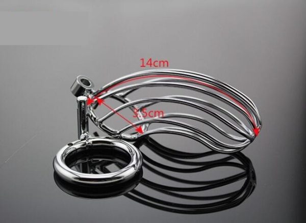 Latest Large Size Stainless Steel Wire Male Chastity Belt Device Cock Penis Cage Ring Adult Bdsm Sex Toy Product - Image 6