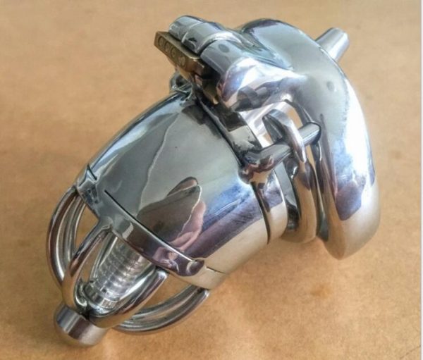 Latest Dormant Lock Short Male Stainless Steel Cock Cage Silicone Catheter Non-Slip Penis Ring Chastity Belt BDSM Sex Toy 277 - Image 2
