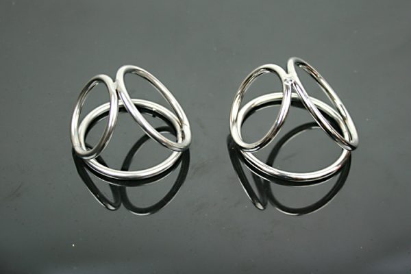 Male Stainless Steel Triple Cock Ring Penis Delay Gonobolia Tool Gadget Chastity Device BDSM Adult Sex Toy 2 Size A511