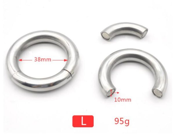 Male Stainless Steel Magnetic Penis Pendant Ball Stretcher Cockring Bondage Squeeze Scrotum Testicles Adults Sex Toy 3 Size A368 - Image 5