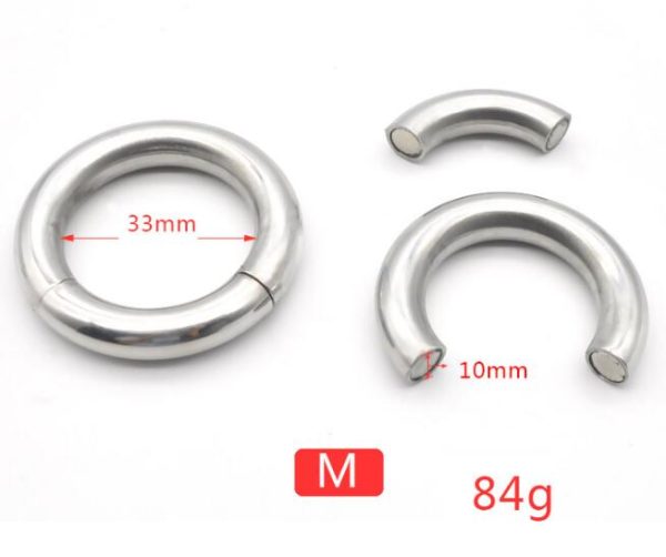 Male Stainless Steel Magnetic Penis Pendant Ball Stretcher Cockring Bondage Squeeze Scrotum Testicles Adults Sex Toy 3 Size A368 - Image 4