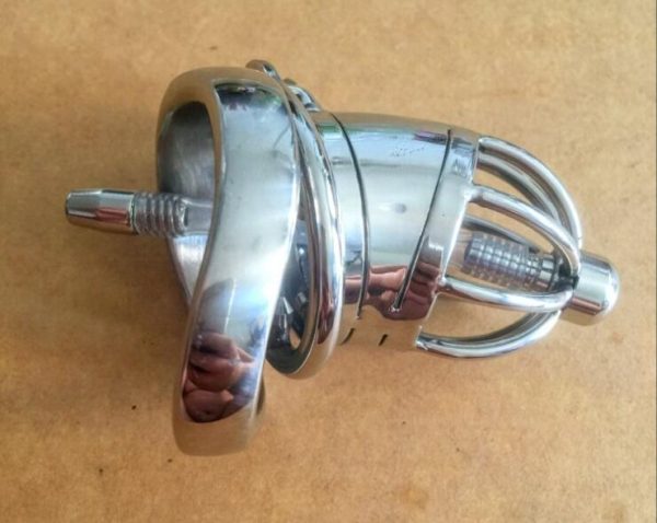 Latest Dormant Lock Short Male Stainless Steel Cock Cage Silicone Catheter Non-Slip Penis Ring Chastity Belt BDSM Sex Toy 277 - Image 4