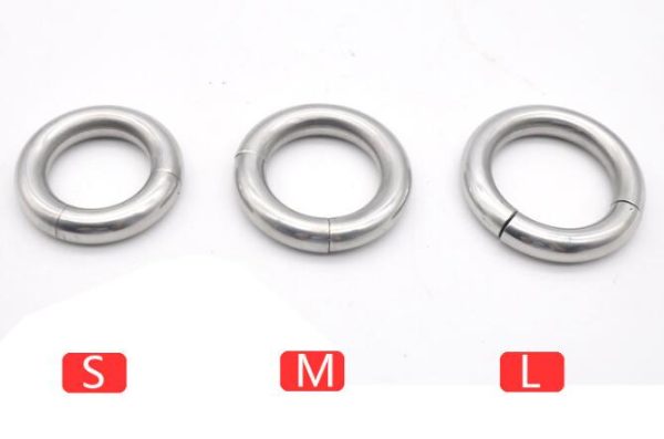 Male Stainless Steel Magnetic Penis Pendant Ball Stretcher Cockring Bondage Squeeze Scrotum Testicles Adults Sex Toy 3 Size A368 - Image 2