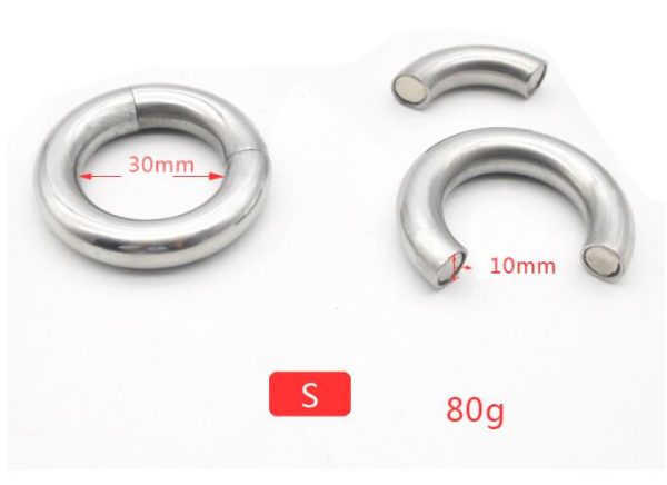 Male Stainless Steel Magnetic Penis Pendant Ball Stretcher Cockring Bondage Squeeze Scrotum Testicles Adults Sex Toy 3 Size A368 - Image 3