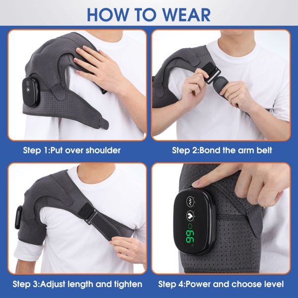 Electric Shoulder Massager Heating Pad Vibration Massage Support Belt Shoulder Thermal  Brace - Image 5