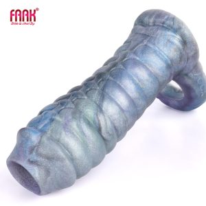 Fantasy Ribbed Dragon Penis Sleeve Soft Silicone Sex Toys Sheath Stretchable Cock Enlargement Hollow Dildo Male Masturbator