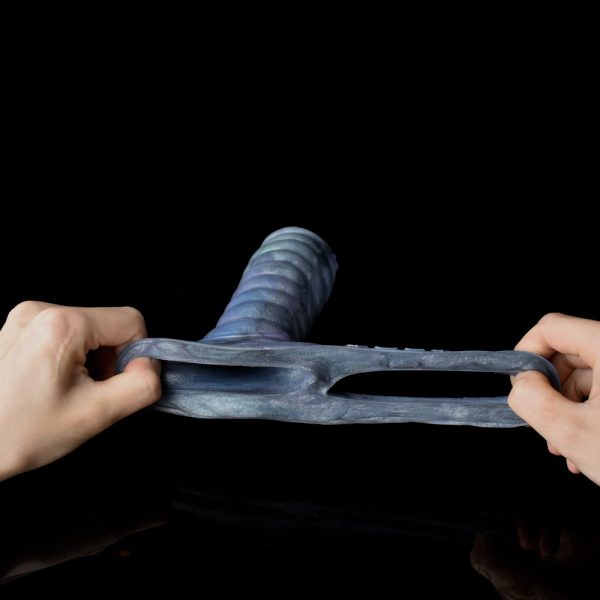Fantasy Ribbed Dragon Penis Sleeve Soft Silicone Sex Toys Sheath Stretchable Cock Enlargement Hollow Dildo Male Masturbator - Image 4