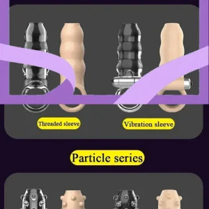 SCRealistic Penis Extender Sleeve Cover Header Case Reusable Condom Delay Ejaculation Dick Enlargement Extension Men Male Sex To
