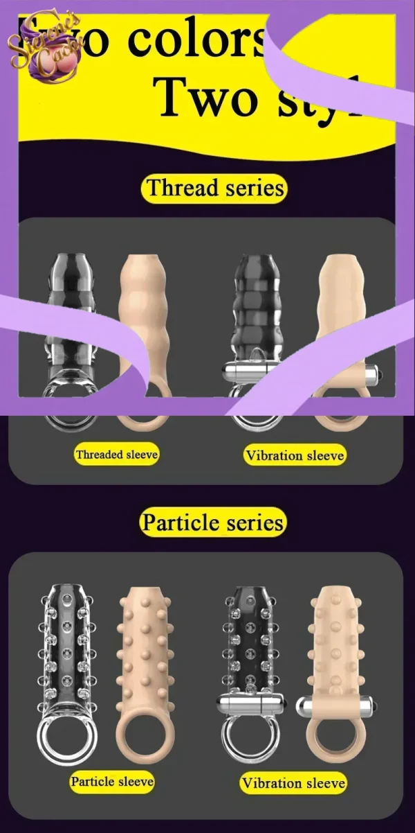 SCRealistic Penis Extender Sleeve Cover Header Case Reusable Condom Delay Ejaculation Dick Enlargement Extension Men Male Sex To