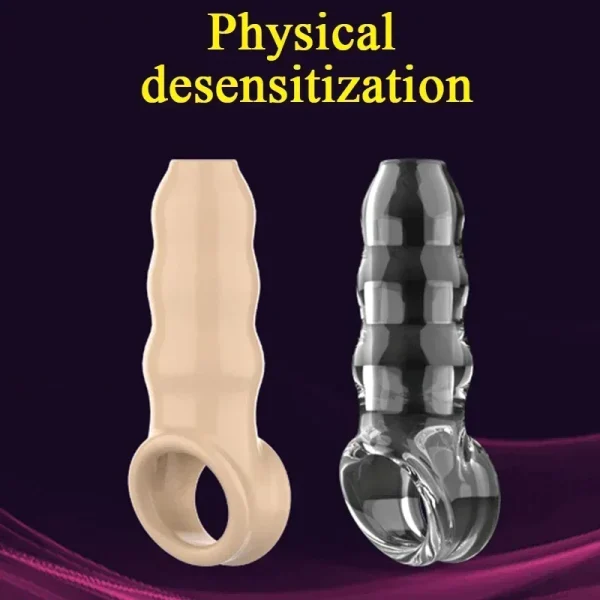 SCRealistic Penis Extender Sleeve Cover Header Case Reusable Condom Delay Ejaculation Dick Enlargement Extension Men Male Sex To - Image 5