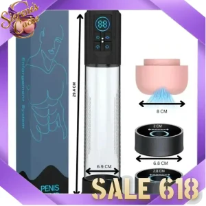 SCIPX7 Waterproof Electric Penis Pump Sex Toy for Men Masturbator Adult Male Penis Enlargement Vacuum Pump Penile Enhancer  Exer