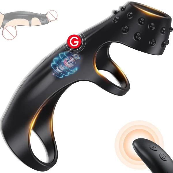 SCSENSIVO Male Remote Vibrating Cock Silicone Sleeve Ring Delay Ejaculation Penis Enlargement Sex Toys for Men Testicle Vibrator - Image 2