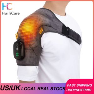 Electric Shoulder Massager Heating Pad Vibration Massage Support Belt Shoulder Thermal  Brace
