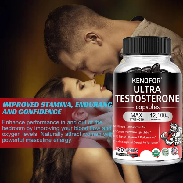 Men's Fitness Enhancer - Supports Improved Efficiency, Speed, Strength, Fatigue Relief, Increased Muscle Mass, 120 Capsules - Image 6