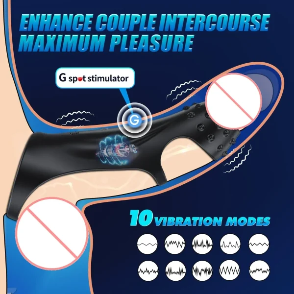 SCSENSIVO Male Remote Vibrating Cock Silicone Sleeve Ring Delay Ejaculation Penis Enlargement Sex Toys for Men Testicle Vibrator - Image 3