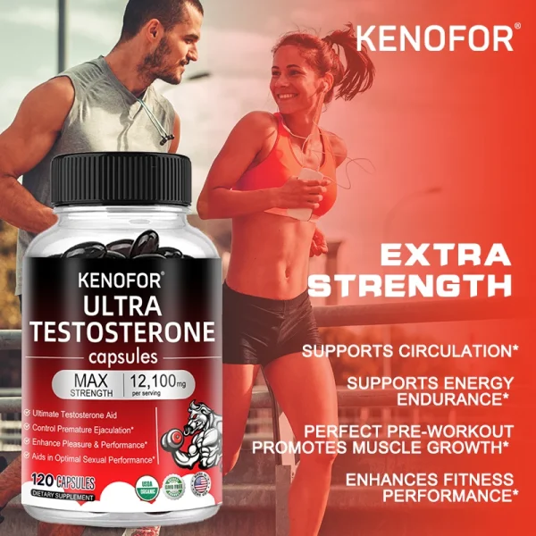 Men's Fitness Enhancer - Supports Improved Efficiency, Speed, Strength, Fatigue Relief, Increased Muscle Mass, 120 Capsules - Image 2