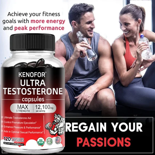 Men's Fitness Enhancer - Supports Improved Efficiency, Speed, Strength, Fatigue Relief, Increased Muscle Mass, 120 Capsules - Image 3